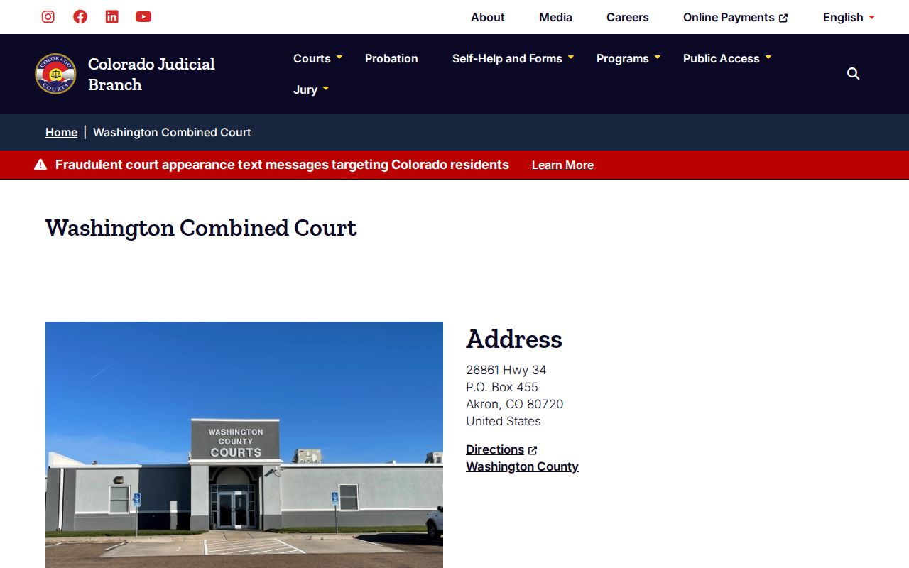 Washington Combined Court contact details for warrant corrections