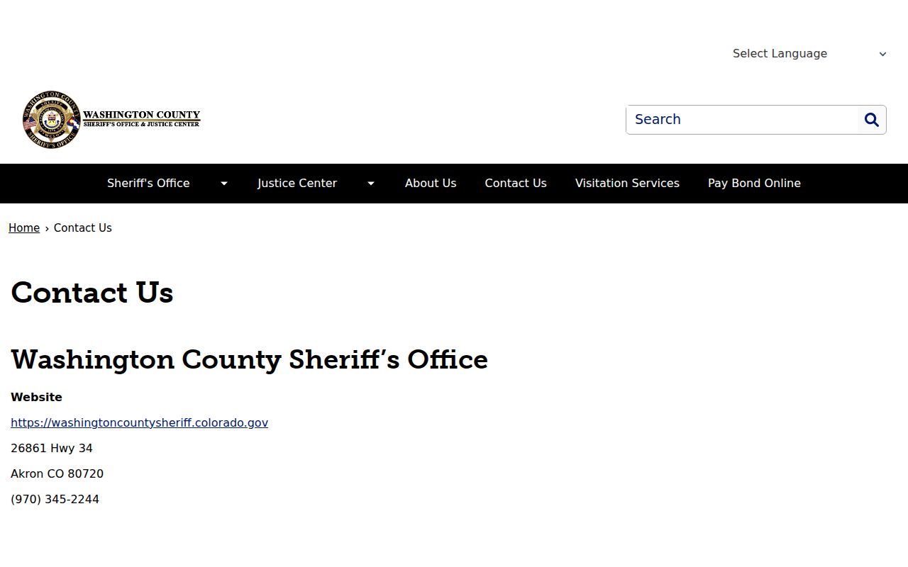 Washington County warrant search official contacts