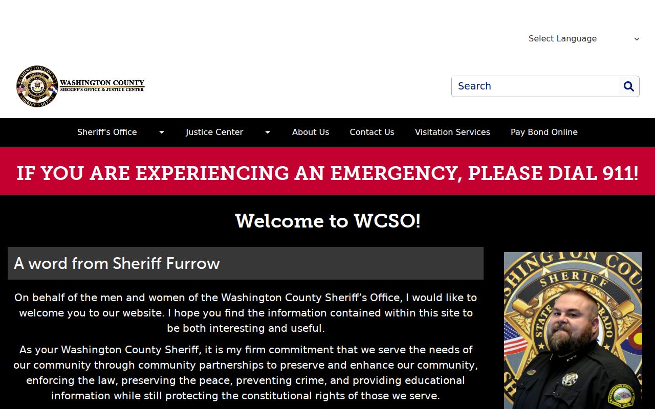 Washington County warrant records Sheriff home page